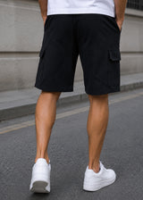 GUF CLOTHING Ανδρική βερμούδα μαύρη cargo regular fit JX-9627