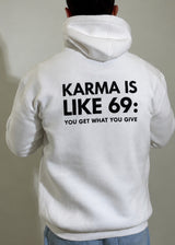 CLOSE SOCIETY - Ανδρικό φούτερ με κουκούλα Karma -Λευκό CLHD27-100