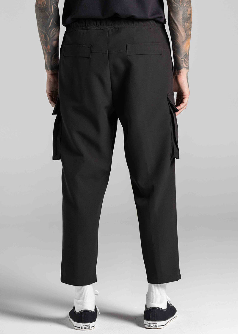 Ανδρικό υφασμάτινο κάργκο παντελόνι Cosi Jeans  - 66-KROM - FW25/26-fabric cargo pants regular fit μαύρο