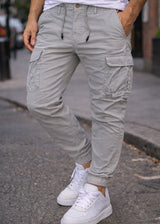 Ανδρικό cargo παντελόνι GUF-KS22-738-grey regular fit γκρι