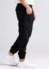 COSI JEANS - Ανδρικό παντελόνι μαύρο cargo elasticated - Μαύρο 68-KUOPIO