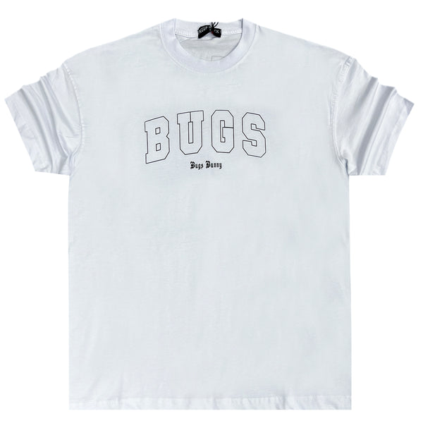 Ανδρική κοντομάνικη μπλούζα GANG - L-129 - Oversized fit bugs logo tee λευκό