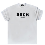 Ανδρική κοντομάνικη μπλούζα GANG - L-151 - Oversized fit duck manifest logo λευκό