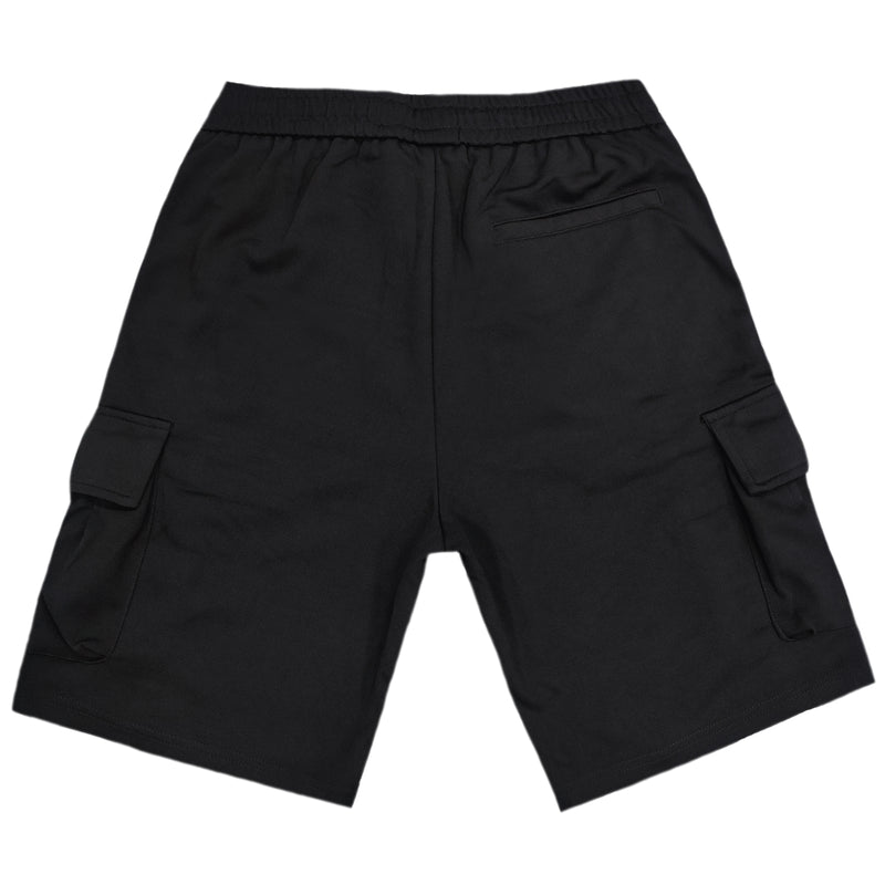 Gang - LK-7102 - simple cargo shorts - black