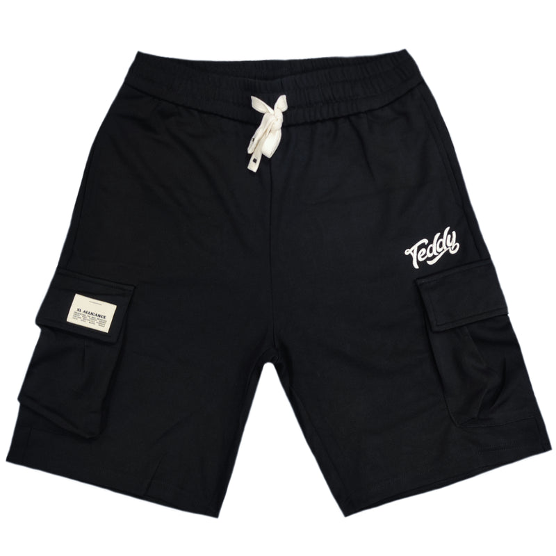 Gang - LK-7102 - simple cargo shorts - black