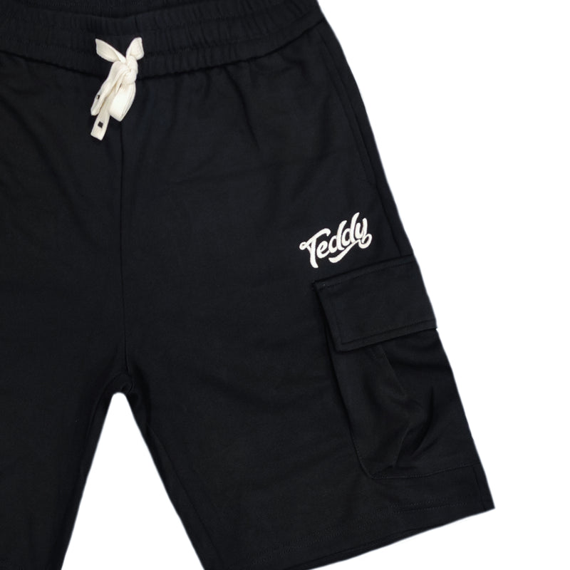 Gang - LK-7102 - simple cargo shorts - black