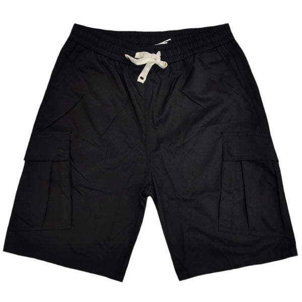 Ανδρική βερμούδα υφασμάτινο cargo Gang - LK-7110 - fabric cargo shorts μαύρο