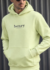 HENRY CLOTHING - Ανδρικό φούτερ με κουκούλα Henry Originals - Lime 3-803