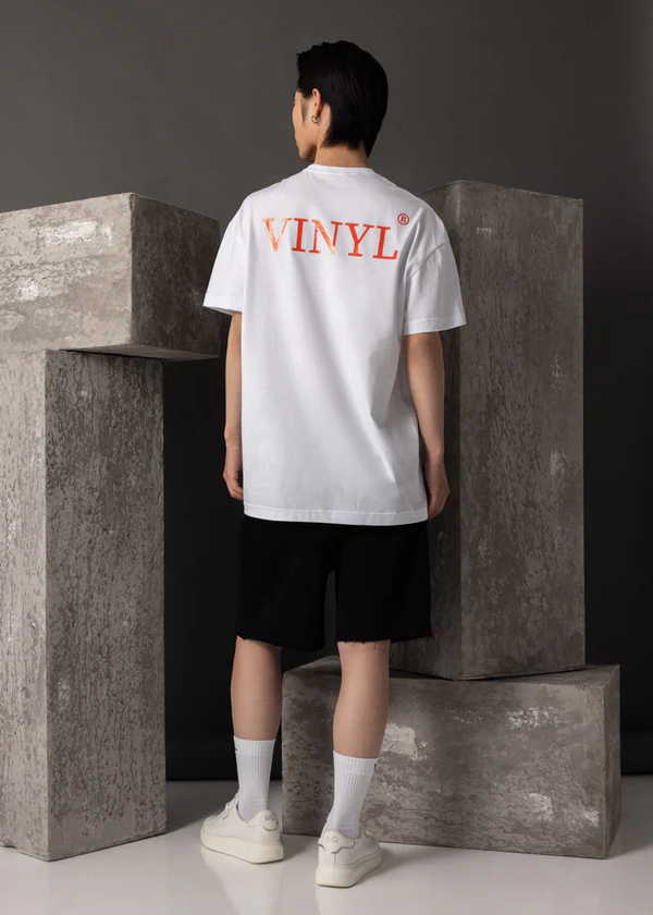 Ανδρική κοντομάνικη μπλούζα Vinyl Art Clothing - 14374-02 - cotton oversized fit - authentically you t-shirt λευκό