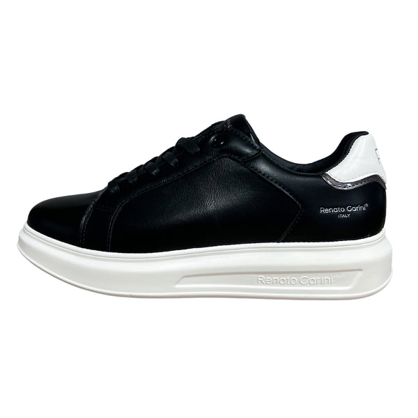 Renato garini italy - marcello-2201 - white lines sneakers - black