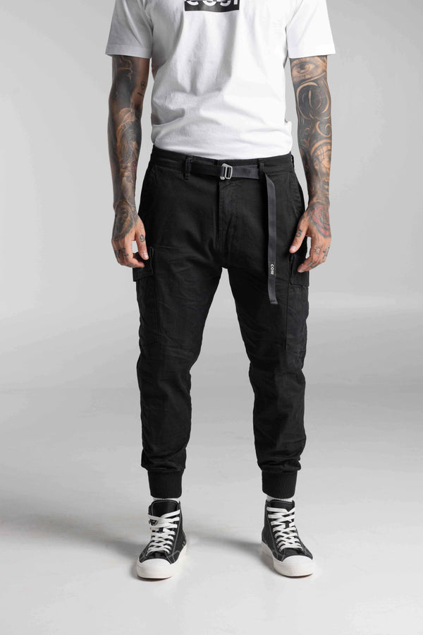 Ανδρικό Παντελόνι Cosi jeans - 64-MATTU - elasticated cargo μαύρο