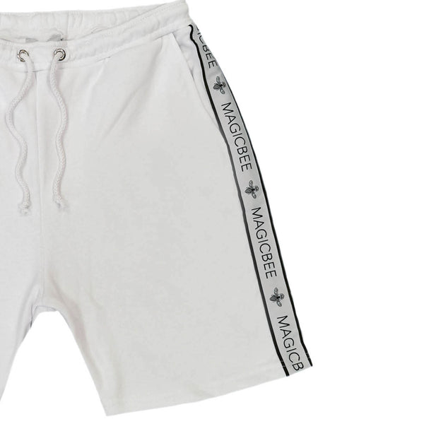 Magic bee - mb203- side taped shorts - white