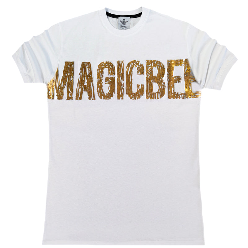 MagicBee - MB2202 - Gold Foil Tee - White