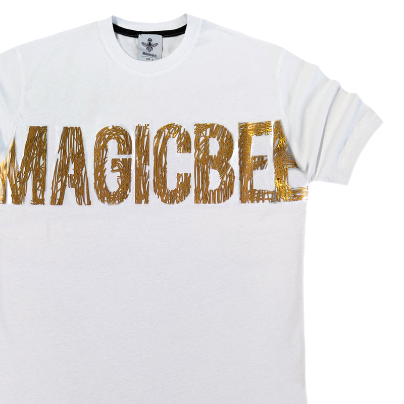 MagicBee - MB2202 - Gold Foil Tee - White