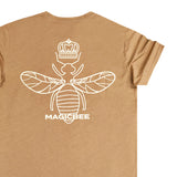 Magicbee back texture logo tee - brown