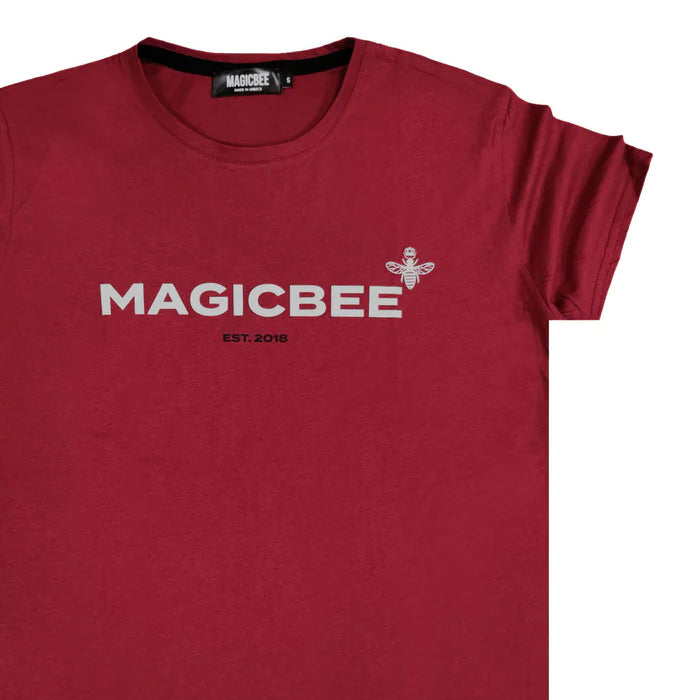 Magic bee - MB2308 - white letters 2018 logo tee - bordo