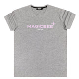 Magic bee - MB2308 - letters 2018 logo tee - grey