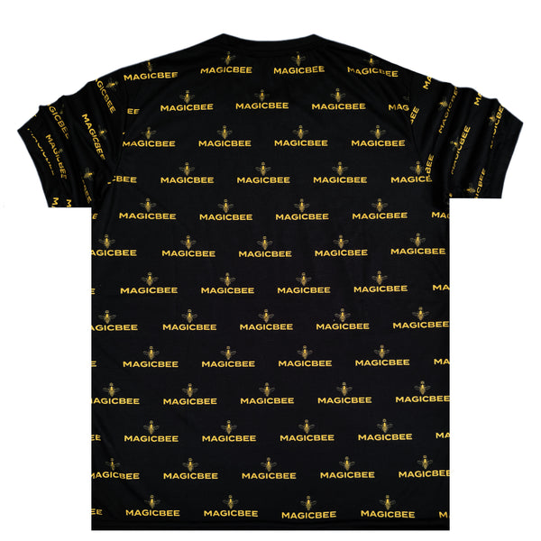 Magicbee all - MB2309 - over gold print tee - black