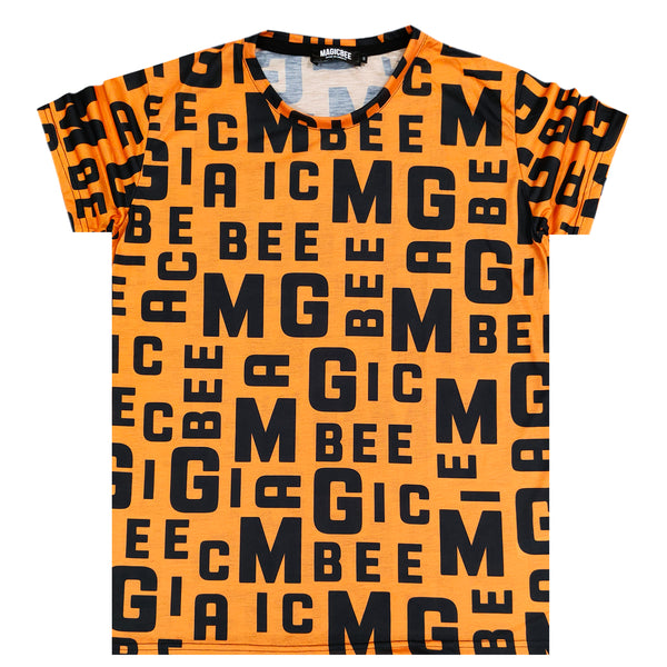 Magicbee all over logo tee - orange