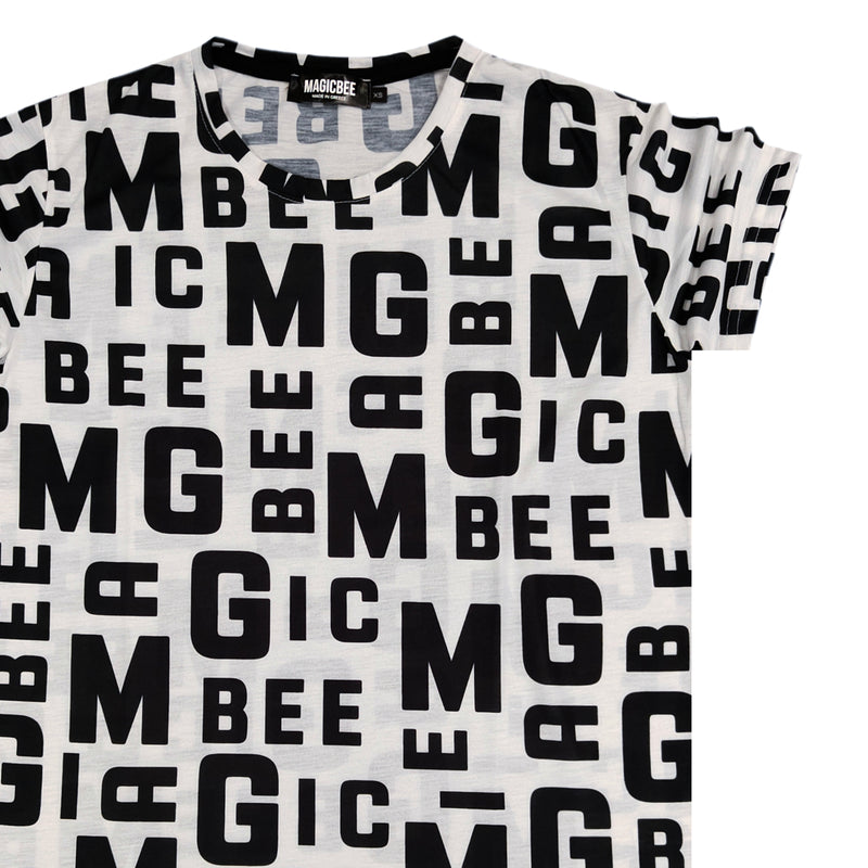 Magicbee - MB2312 - all over logo tee - white