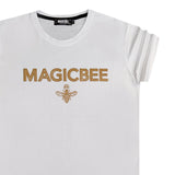 Magic bee - MB2318 - gold logo tee - white