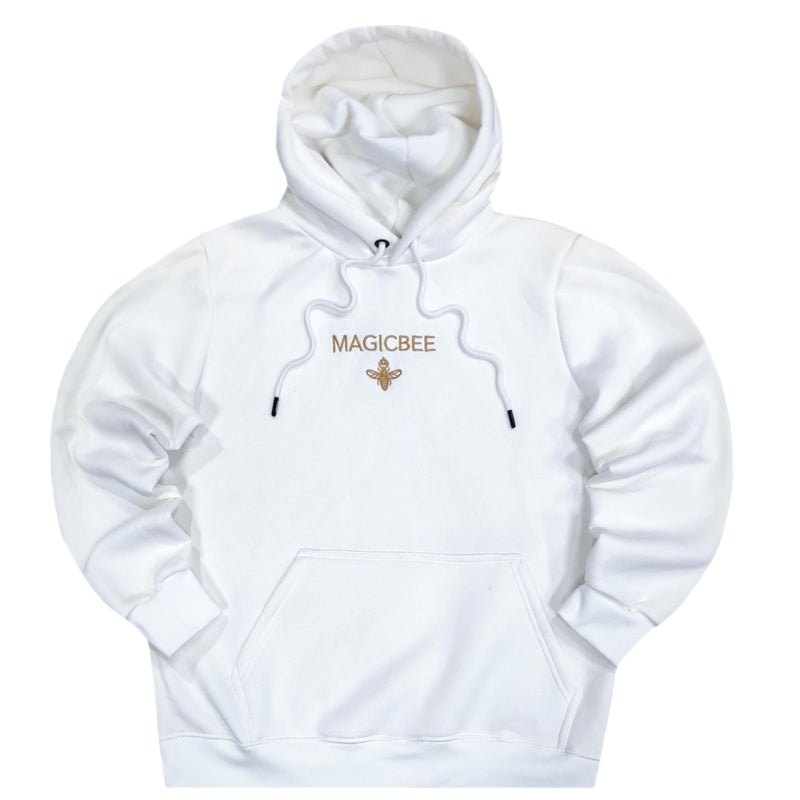 Magicbee - MB23500 - gold logo hoodie - white