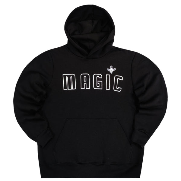 Μακρυμάνικο φούτερ με κουκούλα Magicbee - MB23503 - fuzzy logo μαύρο