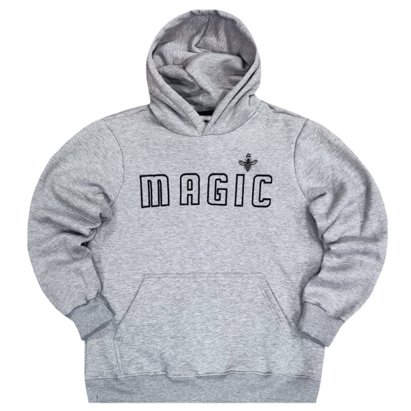 Magicbee - MB23503-W - fuzzy logo hoodie - grey