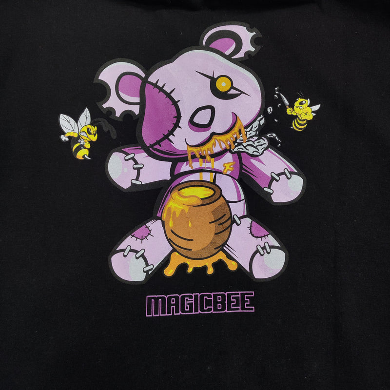 Magicbee - MB23505 - teddy bear logo hoodie - black