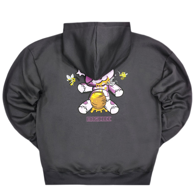 Magicbee - MB23505 - teddy bear logo hoodie - grey