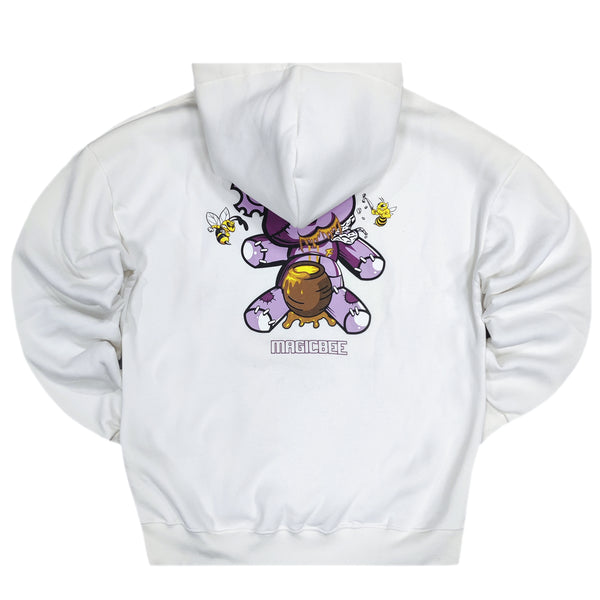 Magicbee - MB23505 - teddy bear logo hoodie - white
