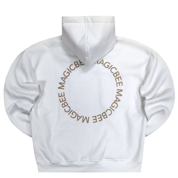 Magicbee - MB23506 - side pocket oversized hoodie - white