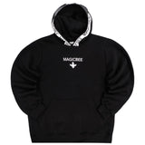 Μακρυμάνικο φούτερ με κουκούλα Magicbee - MB23513 - tape hood logo μαύρο