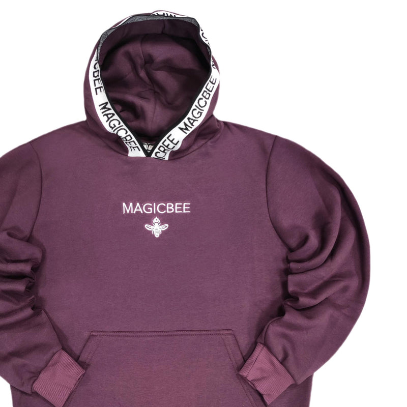 Magicbee - MB23513 - tape hood logo hoodie - purple