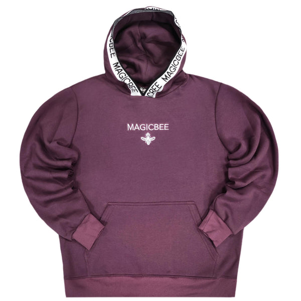 Magicbee - MB23513 - tape hood logo hoodie - purple