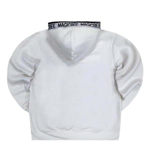 Magicbee - MB23513 - tape hood logo hoodie - white