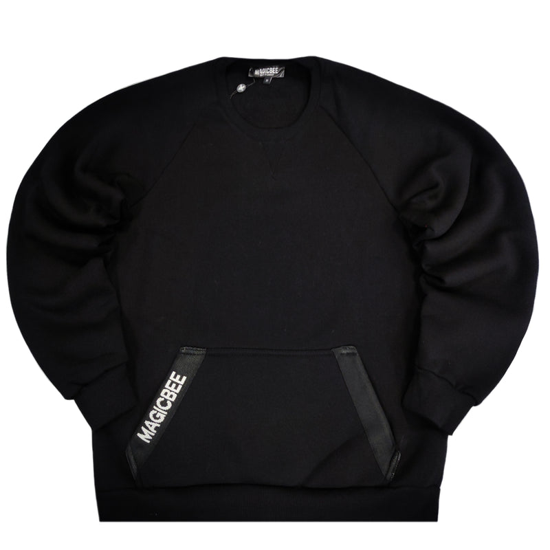 Magicbee - MB23514 - pocket design crewneck - black