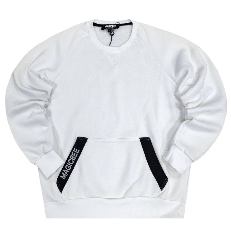 Magicbee - MB23514 - pocket design crewneck - white