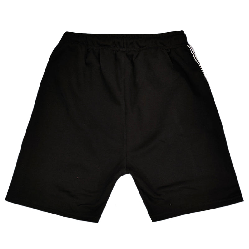 Magicbee - MB2353 - gold embroidered tape shorts - black