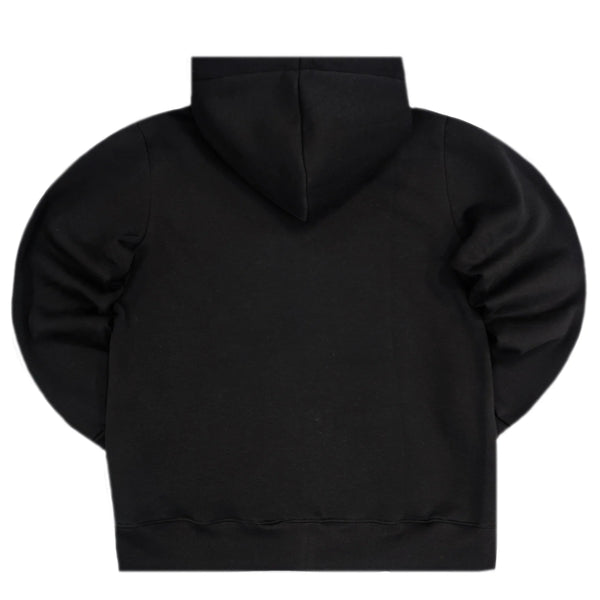 Μακρυμάνικο φούτερ με κουκούλα Magicbee - MB23503 - fuzzy logo μαύρο