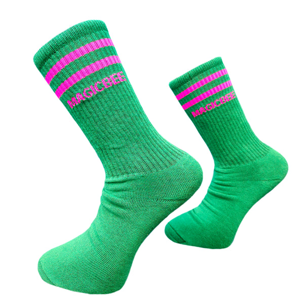 Magicbee striped socks - green