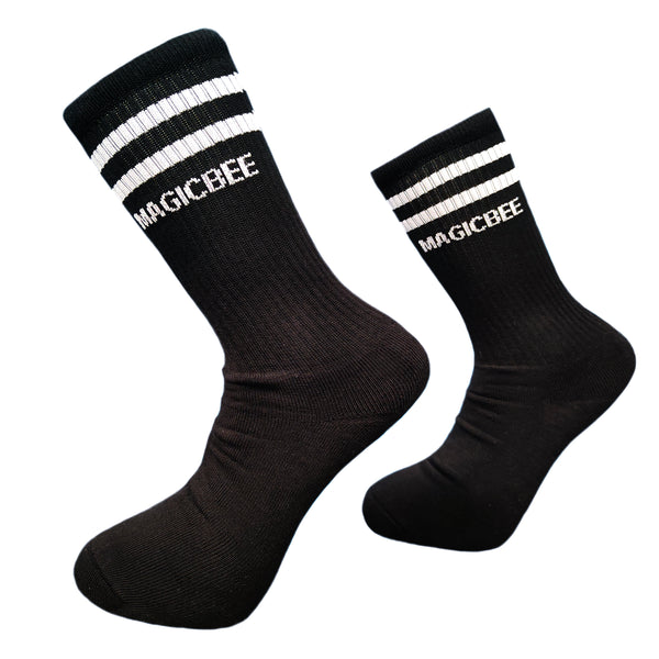 Magicbee - MB2381 - stripes socks - black