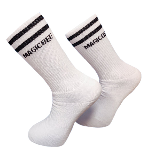 Μακριές Κάλτσες Magicbee - MB2381 - stripes socks λευκό