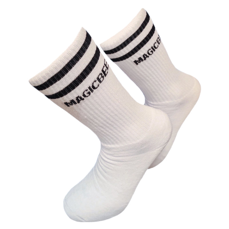 Magicbee - MB2381 - stripes socks - white