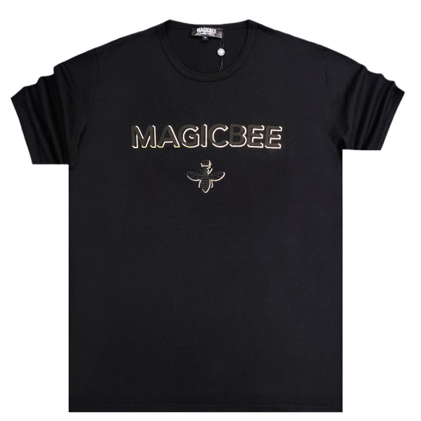 Ανδρική κοντομάνικη μπλούζα Magic bee - MB2407 - foil logo μαύρη