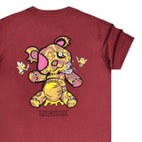 Κοντομάνικη μπλούζα Magic bee - MB2413 - reflective teddy logo σκούρο κόκκινο