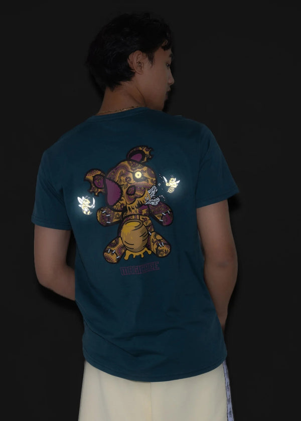 Κοντομάνικη μπλούζα Magic bee - MB2413 - reflective teddy logo πετρόλ