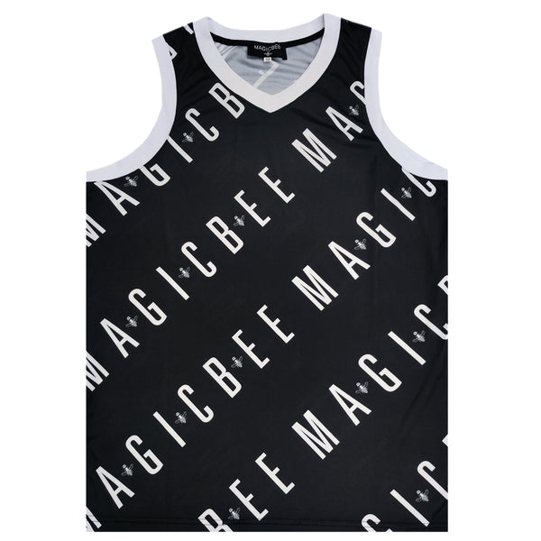 Ανδρική αμάνικη μπλούζα Magic bee - MB2416 - dri-fit detail μαύρο
