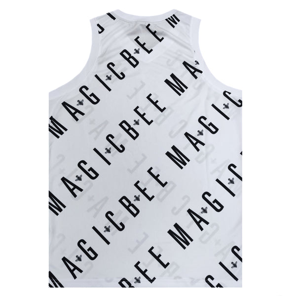 Ανδρική αμάνικη μπλούζα Magic bee - MB2416 - dri-fit detail λευκό