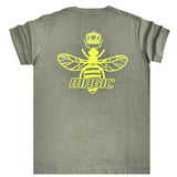 Κοντομάνικη μπλούζα Magic bee - MB2418 - back green logo tee ανοιχτό χακί
